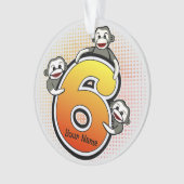 Sock Monkey Nummer 6 Ornament (Vorderseite)