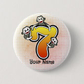 Sock Monkey Nummer 7  Button (Vorderseite)
