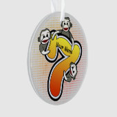 Sock Monkey Nummer 7 Ornament (Vorderseite)