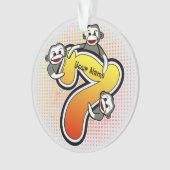 Sock Monkey Nummer 7 Ornament (Vorderseite)