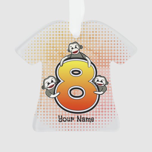 Sock Monkey Nummer 8 Ornament (Vorderseite)