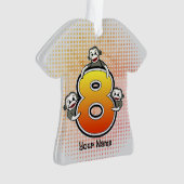 Sock Monkey Nummer 8 Ornament (Vorderseite)
