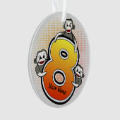 Sock Monkey Nummer 8 Ornament (Vorderseite)