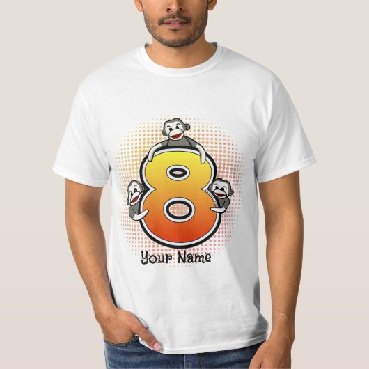 Sock Monkey Nummer 8 T - Shirt (Vorderseite)