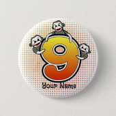 Sock Monkey Nummer 9 Button (Vorderseite)