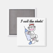 Sock Monkey Nurse I Call the Shots Geschenke Magnet (Vorderseite/Rückseite)
