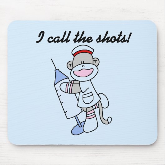 Sock Monkey Nurse I Call the Shots Geschenke Mousepad (Vorne)