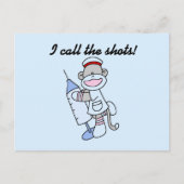 Sock Monkey Nurse I Call the Shots Geschenke Postkarte (Vorderseite)