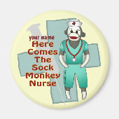 Sock Monkey Nurse Magnet (Vorne)