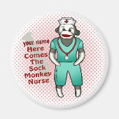 Sock Monkey Nurse Magnet (Vorne)
