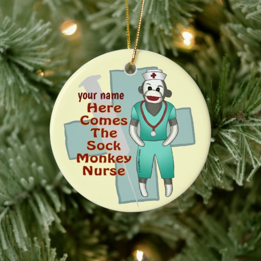 Sock Monkey Nurse Ornament (Baum)