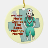 Sock Monkey Nurse Ornament (Vorne)