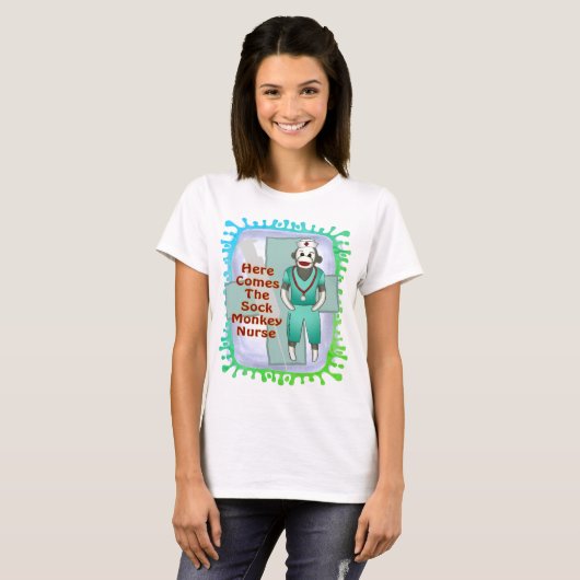 Sock Monkey Nurse T - Shirt (Vorne ganz)