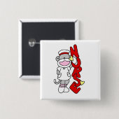 Sock Monkey Nurse T - Shirt und Geschenke Button (Vorne & Hinten)