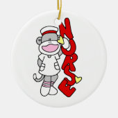 Sock Monkey Nurse T - Shirt und Geschenke Keramik Ornament (Vorne)