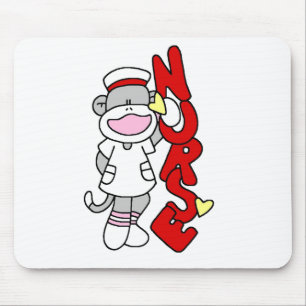 Sock Monkey Nurse T - Shirt und Geschenke Mousepad
