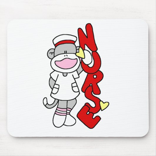 Sock Monkey Nurse T - Shirt und Geschenke Mousepad (Vorne)