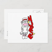 Sock Monkey Nurse T - Shirt und Geschenke Postkarte (Vorne/Hinten)
