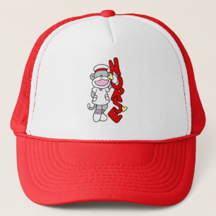 Sock Monkey Nurse T - Shirt und Geschenke Truckerkappe