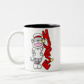 Sock Monkey Nurse T - Shirt und Geschenke Zweifarbige Tasse (Links)