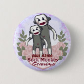 Sock Monkey Oma Button (Vorderseite)