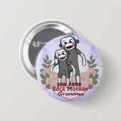 Sock Monkey Oma Button (Vorne & Hinten)