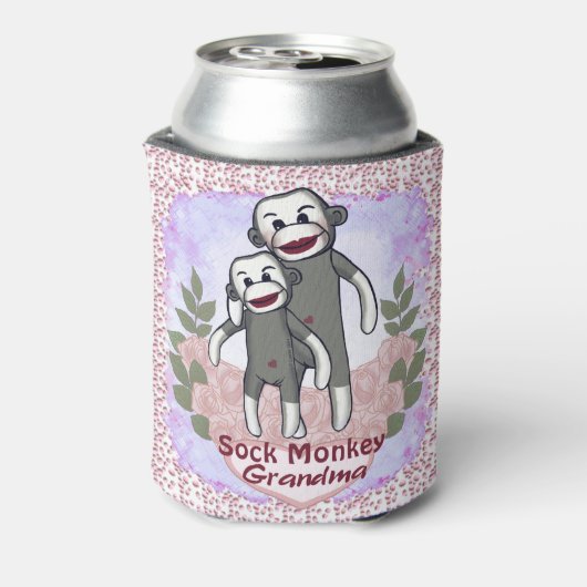 Sock Monkey Oma Dosenkühler (Kanne Rückseite)