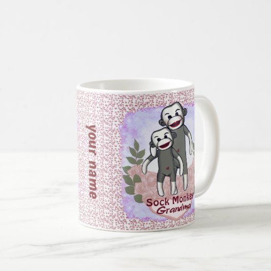 Sock Monkey Oma Tasse (VorderseiteRechts)