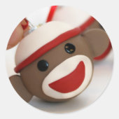 Sock Monkey Ornament Sticker (Vorderseite)
