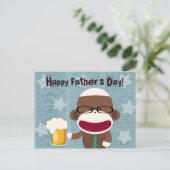 Sock Monkey Papa Postkarte (Stehend Vorderseite)