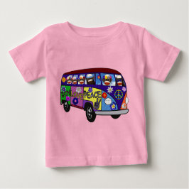 Sock Monkey Peace Bus Baby T-shirt