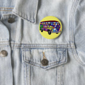 Sock Monkey Peace Bus  Button (Beispiel)