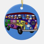 Sock Monkey Peace Bus Keramik Ornament (Vorne)