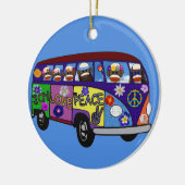 Sock Monkey Peace Bus Keramik Ornament (Links)