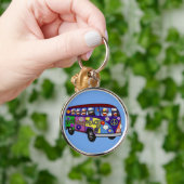 Sock Monkey Peace Bus Keychain Schlüsselanhänger (Hand)