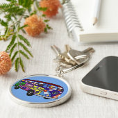 Sock Monkey Peace Bus Keychain Schlüsselanhänger (Seite)