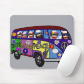 Sock Monkey Peace Bus  Mousepad (Mit Mouse)
