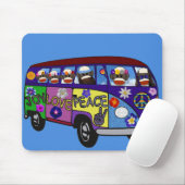 Sock Monkey Peace Bus  Mousepad (Mit Mouse)