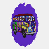 Sock Monkey Peace Bus Paper Ornament Card (Rechts)