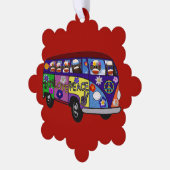 Sock Monkey Peace Bus Paper Ornament Card Karte (Linke Ecke)