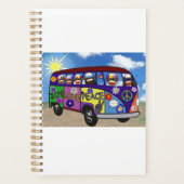 Sock Monkey Peace Bus Postcard Planer (Vorderseite)