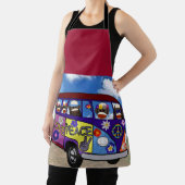 Sock Monkey Peace Bus Postcard Schürze (InSitu)