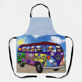 Sock Monkey Peace Bus Schürze (Vorderseite)