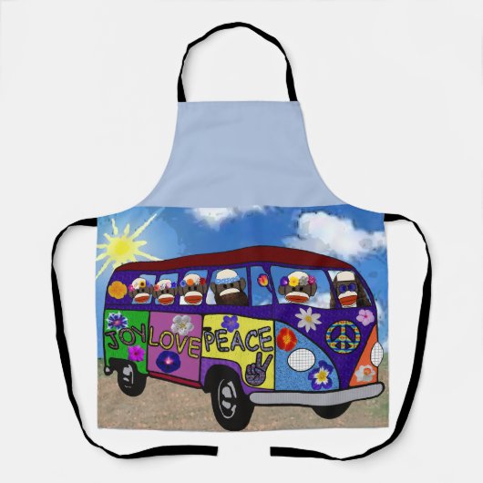 Sock Monkey Peace Bus  Schürze (Vorderseite)