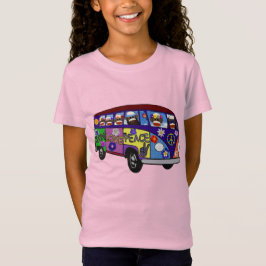 Sock Monkey Peace Bus  T-Shirt