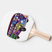 Sock Monkey Peace Bus Tischtennis Schläger (Seitenansicht)
