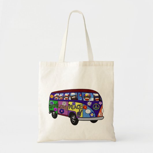 Sock Monkey Peace Bus Tragetasche (Vorne)