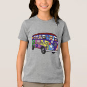 Sock Monkey Peace Bus Tri-Blend Shirt (Vorderseite)