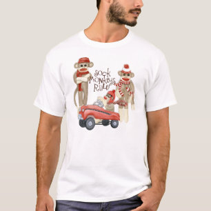 Sock Monkey Pedal Car, Sock Monkeys regieren T-Shi T-Shirt