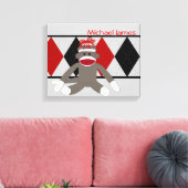 Sock Monkey Personalisiert Leinwanddruck (Insitu (Wohnzimmer))